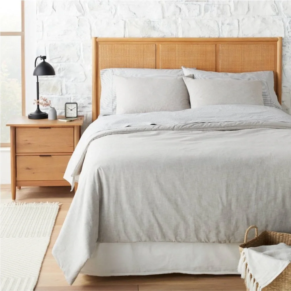 HEARTH & HAND NWT linen blend comforter set -jet gray -king
